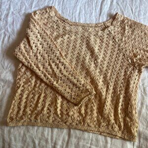 Lace brown sweater top - Original American Apparel (MADE IN USA)